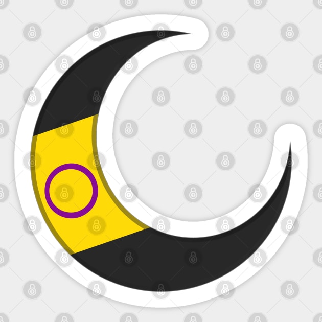 Intersex Pride Crescent Moon Sticker by Curse Me Not